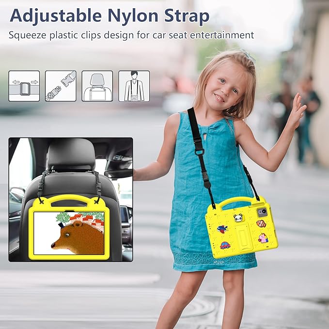 for Revvl Tab 2 Case 10.1 inch 2025 Kids EVA Tablet Cover with Strap Stand Handle for Tmobile Revvl Tab 2 5G Case Yellow
