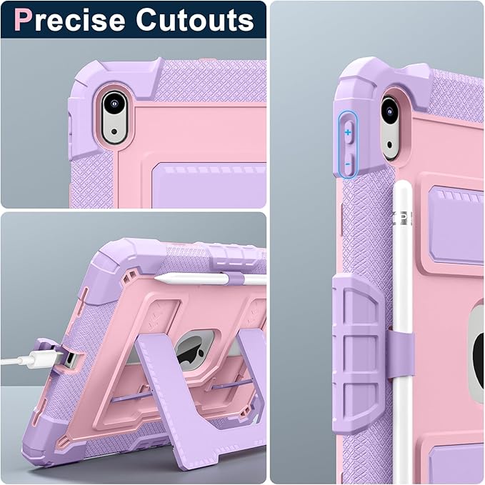 ATOOZ for iPad A16 11th Generation Case 11 Inch 2025for iPad 10th Generation Case 10.9 Inch 2022 with Shoulder Strap &amp Pencil HolderHeavy Duty Shockproof Rugged Protective Cover (Purple)