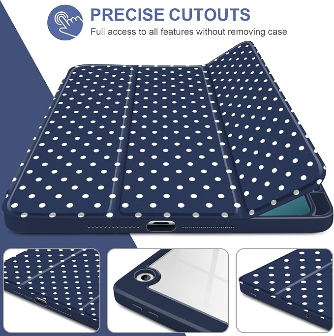 Navy Blue white dot