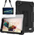 Case for BLU M8L 2022BLU M8L Plus 8 inch Tablet - [Built-in Kickstand] Anti Slip Kids Friendly Shockproof Silicone Protective Cover with Screen Protector (Black/Black/1 PC)