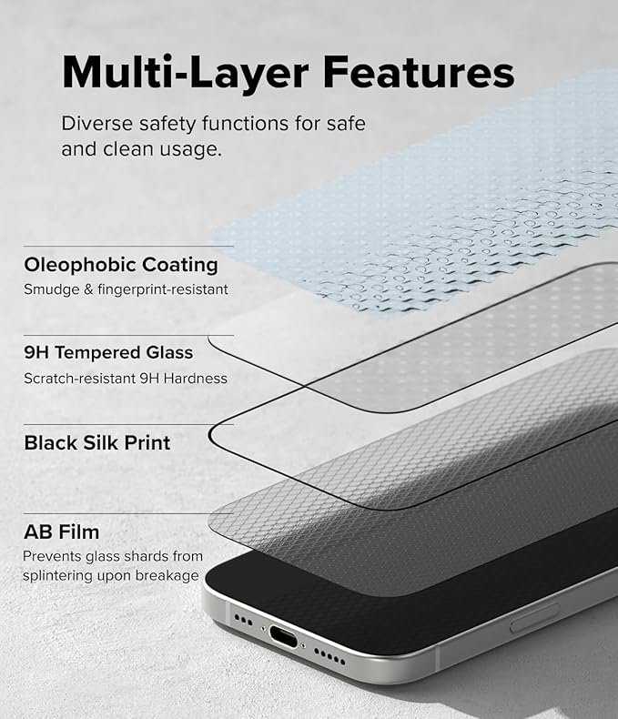 Ringke Easy Slide Tempered Glass for iPhone 17 Pro Screen Protector [Super Easy to Install] Case Friendly Shatterproof Premium 9H Hardness - 2 Pack