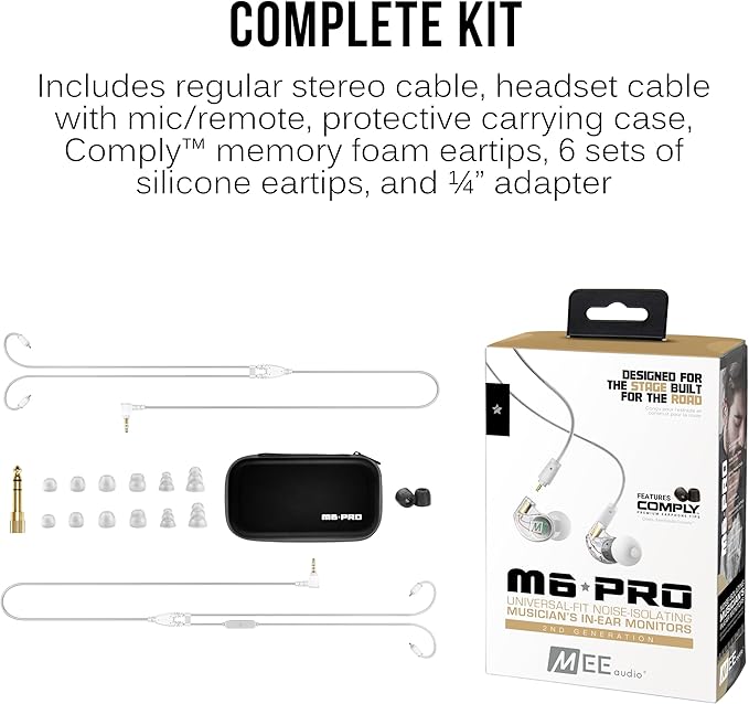 MEE audio Personalized M6 PRO in Ear Monitor Headphones for Musicians w/Engraved Metal Faceplates: Choose an Artwork and/or Add Custom Text Noise Isolating Professional Earbuds w/Replaceable Cables