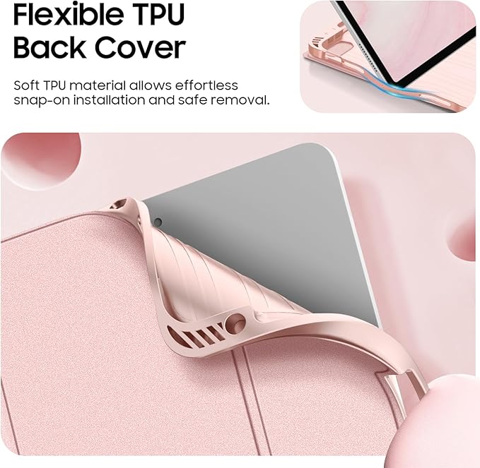Fintie Backlit Keyboard Case for iPad Air 11-inch M4/M3/M2 (2026/2025/2024) iPad Air 5th/4th Gen 10.9 Inch - Soft TPU Cover with 7 Color Backlight Detachable Bluetooth Keyboard Rose Gold