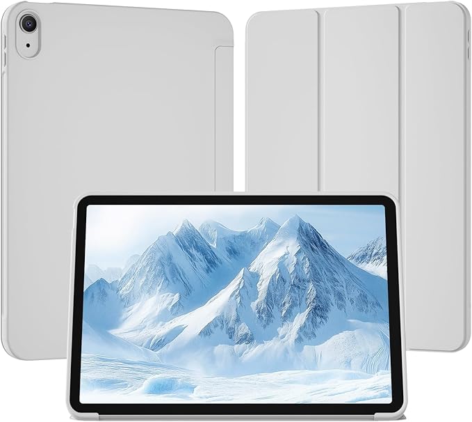 Case for iPad Air 11 Inch (M4/M3/M2 2026/2025/2024) for iPad Air 5th/4th Gen 10.9 Inch Without Pencil Holder Slim Folio Trifold Stand Cover with Soft TPU Back Auto Wake/Sleep Gray