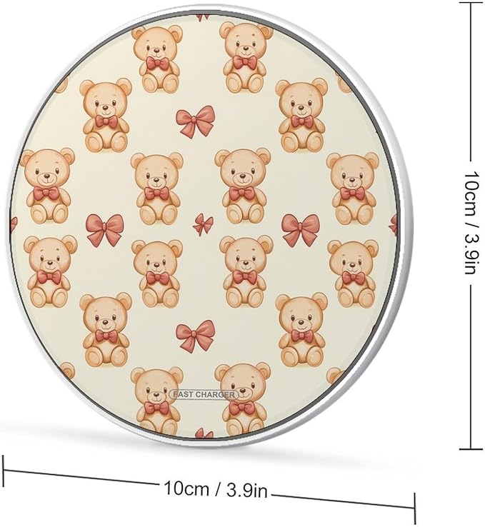 Teddys-Bears Wireless Charger Anti-Slip Wireless Charging Pad Slim Charger Mat for Men Women