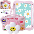 Case for iPad Air 11-inch M4 (2026) / M3 (2025) / M2 (2024) iPad Air 5th/4th 10.9 inch(2022/2020) Full-Body Shockproof Kids Case for Pencil Holder &amp Adjustable Shoulder Strap Smiley Flower