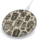 African Tribal Masks Phone Charger Magnetic Charging Pad Anti-Slip with USB Cable