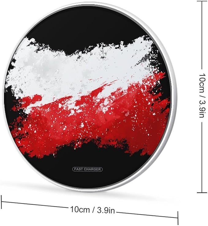Polish Flag Poland Splashes Fast Portable Charger 10W Funny Graphic Phone Charging Pad with USB Cable