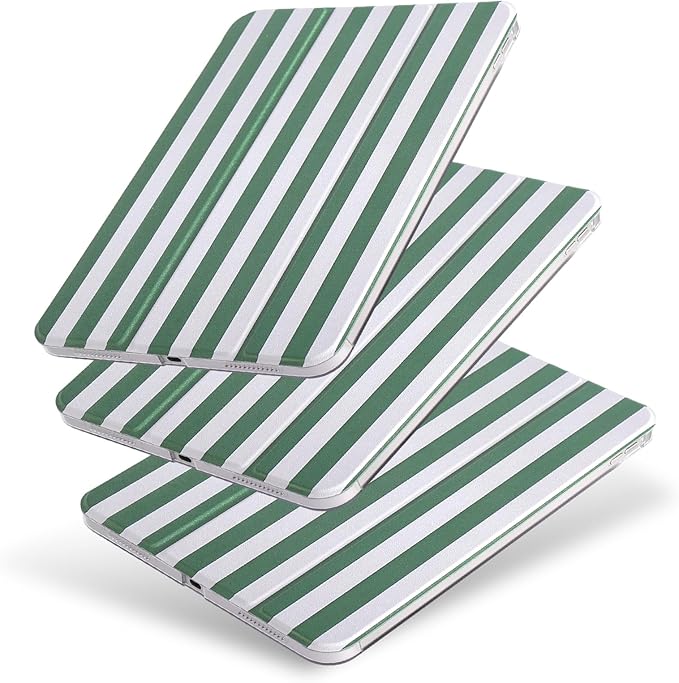 case for ipad 11th Generation11 Inch 2025 (A16 Chip) &amp 10th Gen 10.9 Inch 2022 - Slim Scratch-Resistant Hard PC Translucent Back Shell SmartCover Wake/Sleep FunctionGreen Stripes