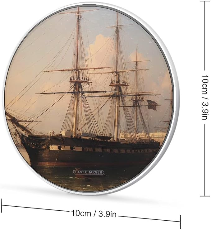 Vintage Ship Ferry Port Phone Charger Magnetic Charging Pad Anti-Slip with USB Cable
