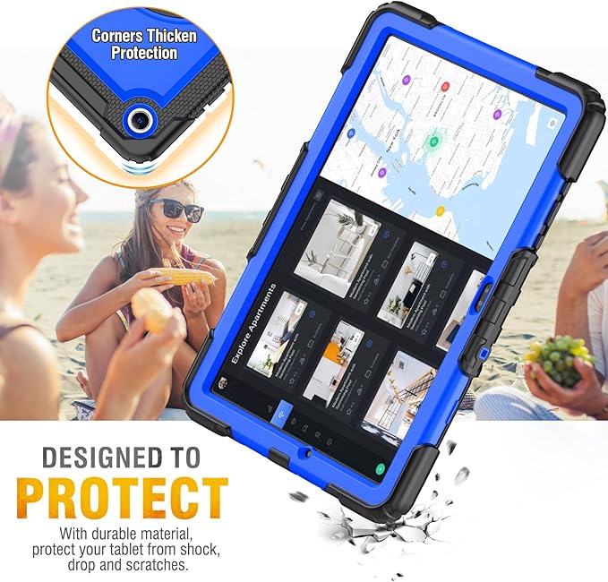 HXCASEAC Case for Samsung Galaxy Tab A11+ Plus 11 Inch Protective with Screen Protector/Hand Strap/Pen Holder Sturdy Shockproof for Samsung A11 Plus Tablet Case 5G SM-X230 SM-X236 SM-X238U - Blue