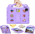 for iPad Air 11 inch Kids Case M3/M2 (2025/2024) &amp iPad Pro 11 Inch M4 Case 2024 with Pencil Holder/Handle/Kickstand Cute DIY Soft Shockproof Stand Lightweight Tablet Cover Light Purple Bear
