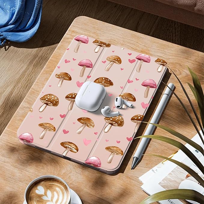 Pink brown mushrooms