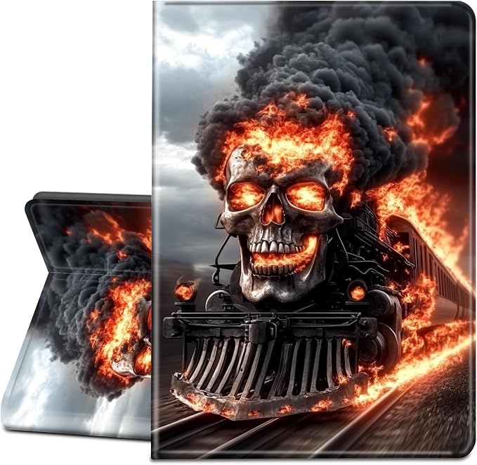 A burning Skeleton Train