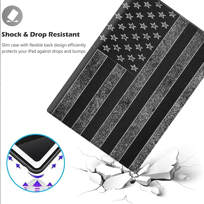 Black and white American Flag