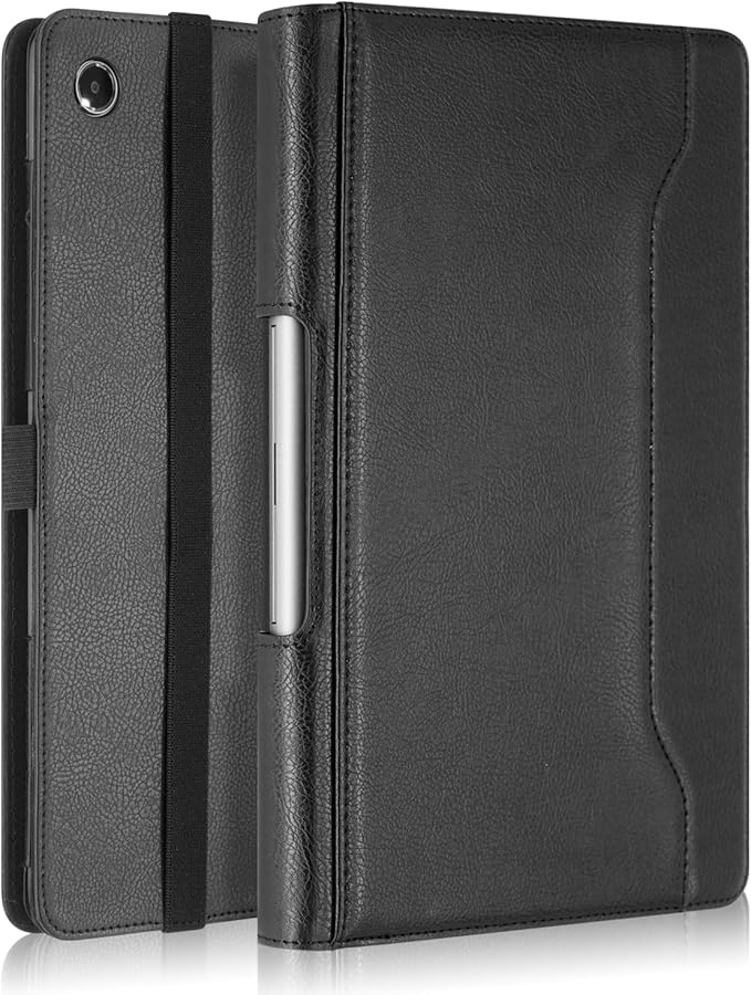 Case Compatible with Lenovo Tab Plus 11.5 inch 2024 Tablet PU Leather Business Cover for Tab Plus (TB351FU) Folding Stand CoverBlack