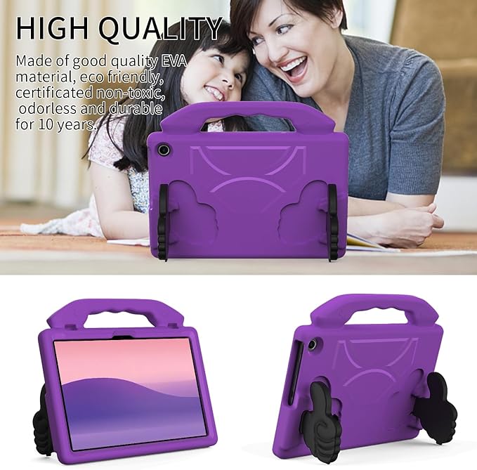 for Amazon Fire Max 11 Kids Tablet Case EVA Material Light Weight Shockproof Rugged Heavy Duty Thumb Kickstand Kids Case for Amazon Fire Max 11 (2023) (Violet)