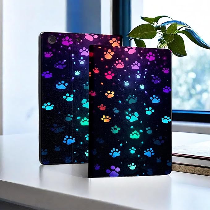 Case for iPad 9th/8th/7th Generation (2021/2020/2019) 10.2 Inch iPad CoverAutomatic Wake/SleepAdjustable Stand Protective Cover for Apple iPad 10.2 - Colorful Dog Paw Prints