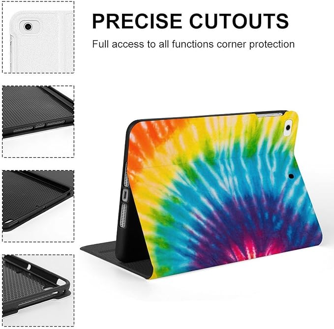 Abstract Swirl Design Tie Dye Tablet Case Compatible with ipad Mini 1/2/3/4/5 (7.9in) TPU Protective Case Auto Sleep/Wake Cover style
