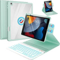 BLUTLOTUS Keyboard Case for 9th Generation for iPad 10.2'' 360° Rotatable Magnetic Keyboard Case with Pencil Holder Groove Design 7 Color Backlit Wireless Detachable Keyboard(Mint Green)