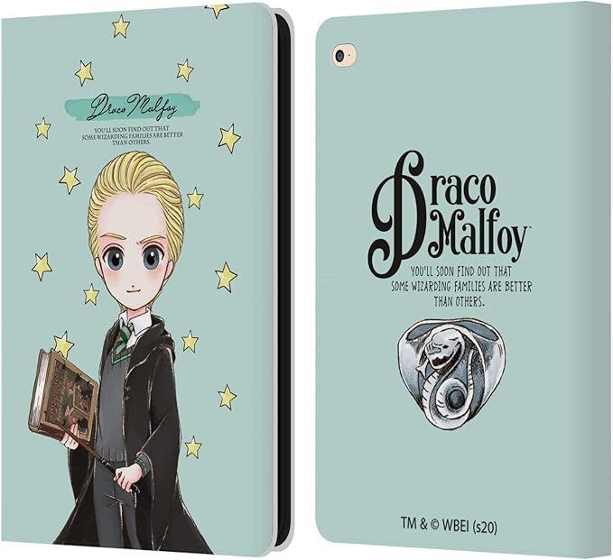 Head Case Designs Officially Licensed Harry Potter Draco Malfoy Deathly Hallows XXXVII Leather Wallet Case Compatible with Apple iPad Air 2 (2014)