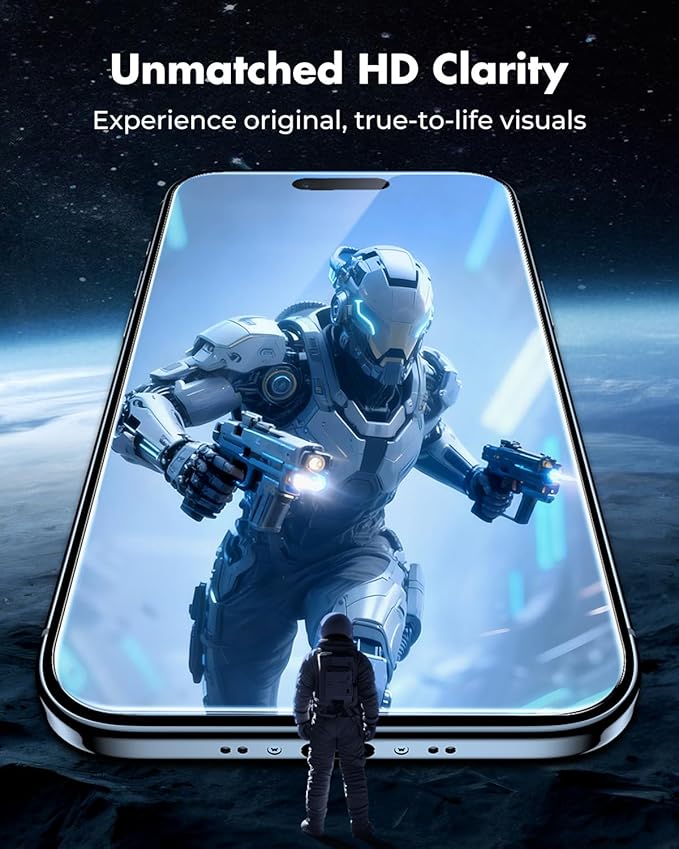 UNBREAKcable iPhone 17 Air Screen Protector 3-Pack with Camera Protection | 9H Hardness | HD Clarity | Anti-Fingerprint | Case Friendly | 6.5 Inch | 3 Tempered Glass + 3 Camera Lens Protectors