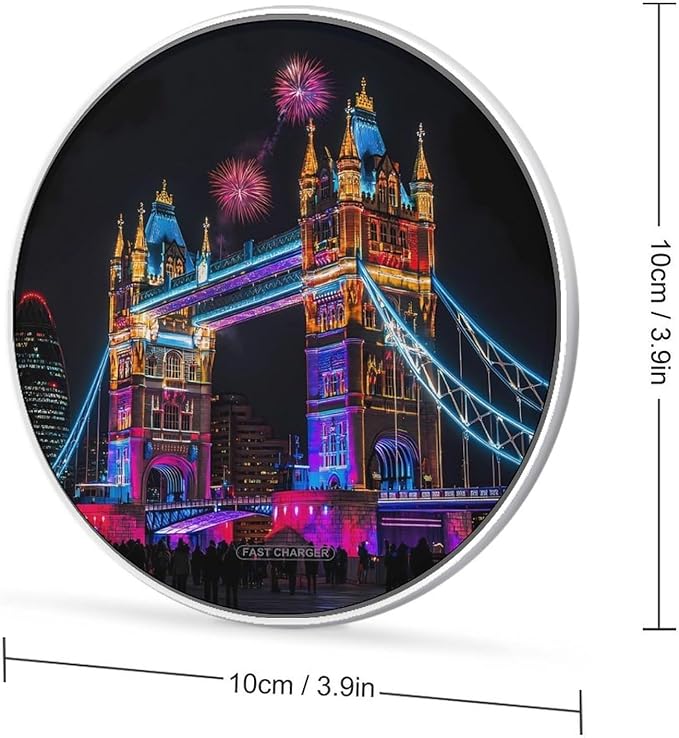 London Bridge Wireless Charger Anti-Slip Wireless Charging Pad Slim Charger Mat for Men Women