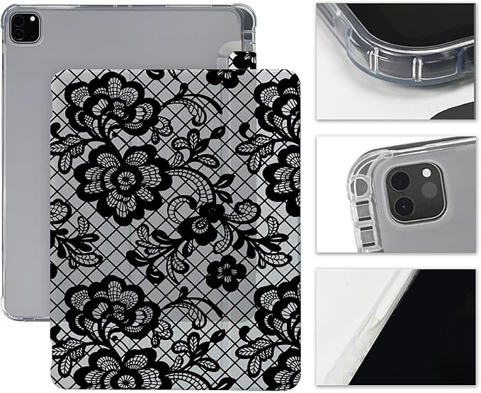 Black lace floral Graphic Aesthetic