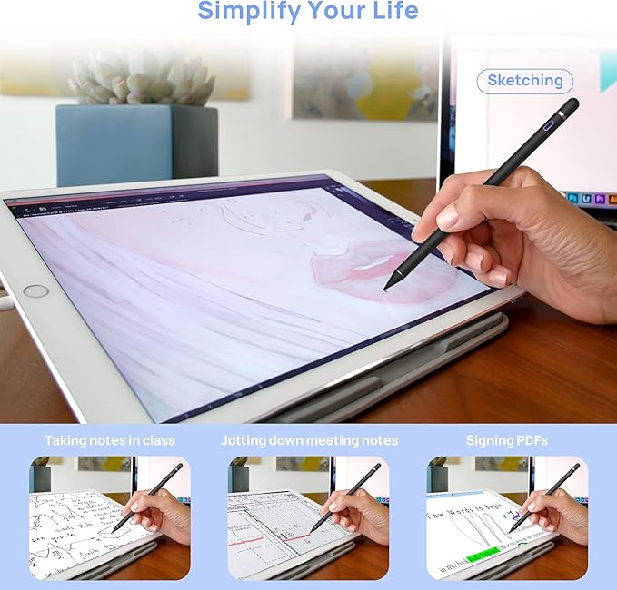 Stylus Pen for Touch Screens Active Pencil Smart Digital Pens Fine Point Stylist Compatible with iPhone iPad Pro Air Mini and Other Tablets