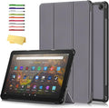 Case for All-New Amazon Kindle Fire HD 10 Tablet (Only Fit 13th Generation 2023 Release) 10.1 inch [Auto Wake/Sleep] Trifold Slim Lightweight Folio Stand Smart Hard Shockproof Cover Gray
