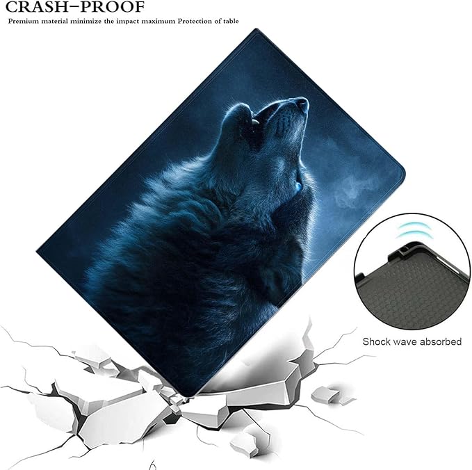Case for iPad 9th/8th/7th Generation (2021/2020/2019) 10.2-inchSlim PU Leather Cover Adjustable Stand Auto Wake/SleepWolf