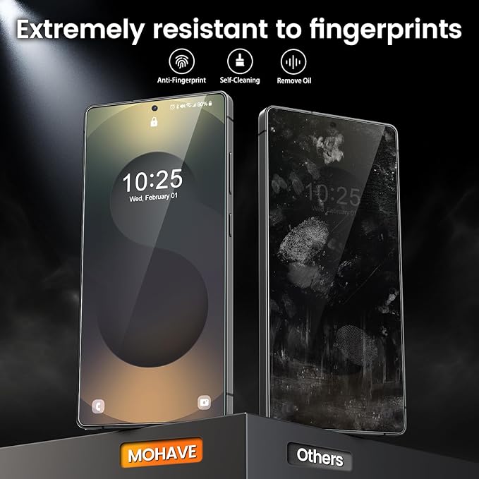 MOHAVE 4 Pack Screen Protector for SAMSUNG Galaxy S25 Ultra 6.9 with 2 Pack Camera Lens Protector [Auto Alignment/Dust Removal] HD Clear Tempered Glass [Military Grade Shatterproof] 100% Ultrasonic F