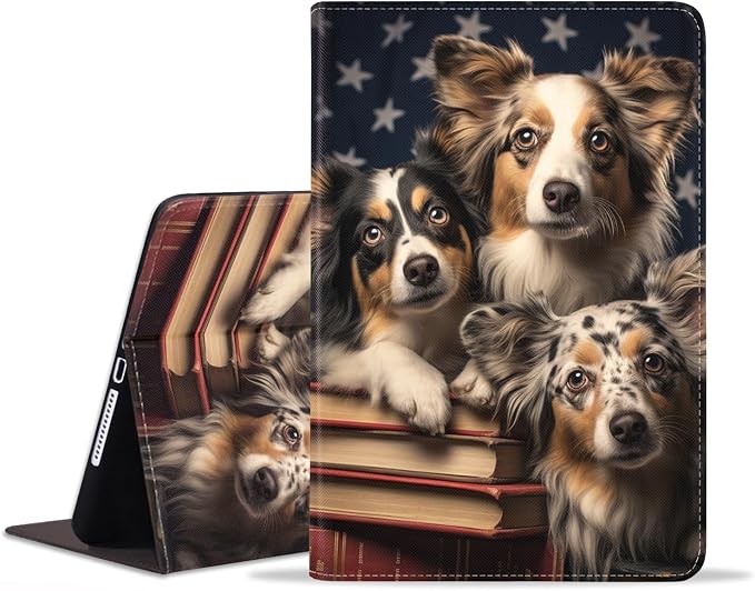 Cute Dogs On The Bookshelf
