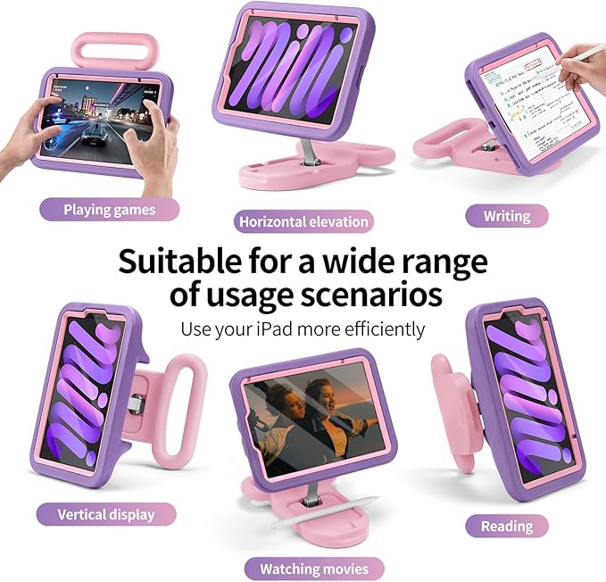 Kids Case for iPad mini 7 (A17 Pro) 2024 /iPad Mini6 2021Cute Shockproof EVA Case with Handle &amp Stand Child-Friendly Drop-Proof case for iPad mini 7th/6th Gen 8.3inch (for iPad mini 7/ Mini 6 8.