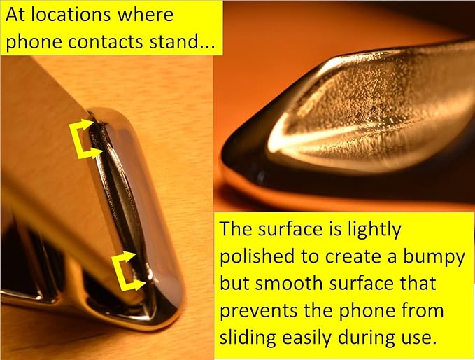TrueGem Cell Phone or Tablet Stand. 1/2 lb. of Stainless Steel. iPhone ipad Cellphone Mobile Phone Holder for Desk.