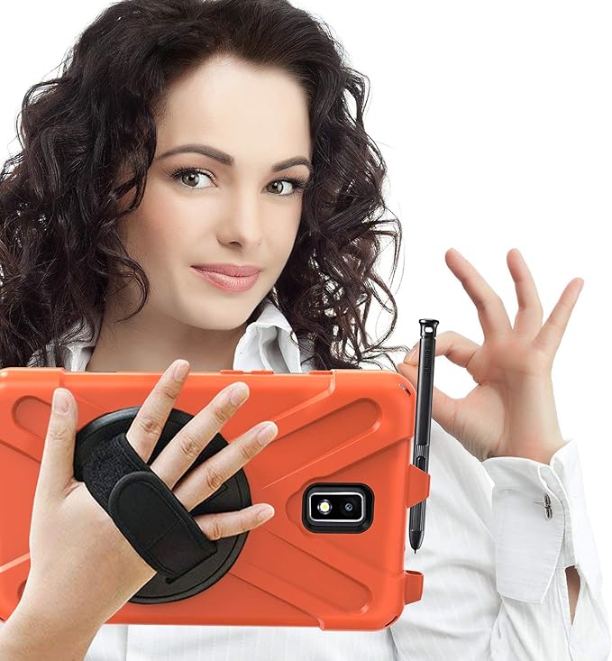 Case for Samsung Galaxy Tab Active 2 8.0 T390 T395 T397 Military Grade [15 ft Drop Tested] Full-Body Shockproof Protective Cover with 360° Rotation Stand Hand Strap &amp Pencil Holder