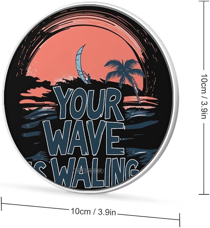 Windsurfing Your Wave is Waling Phone Charger Magnetic Charging Pad Anti-Slip with USB Cable