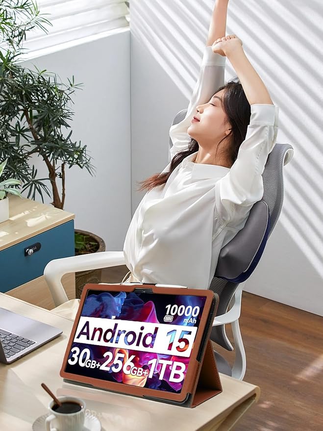 for Urao G140L 2025 14 Inch Android Tablet CaseBOVUGAC Folding Stand Protective Cover with Pencil Holder and Wrist StrapFull Protection Premium PUScratch Resistant(Brown)