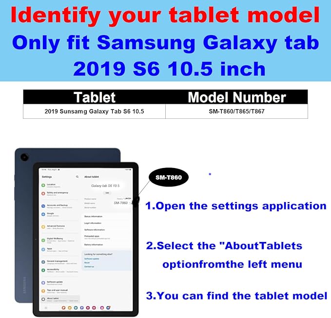 for Samsung Galaxy Tab S6 10.5 inch Case 2019 Model(SM-T860/T865/T867) Genuine Leather Cover Protective ShellAuto Wake/Sleep.Brown