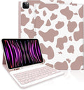 TopPerfekt for iPad Pro 11 4th/3rd/2nd/1st Gen (2022/2021/2020/2018) Keyboard Case Magnetically Absorbent Auto Sleep/Wake Support 2nd Gen Pencil Wireless Charge with Pencil Holder - Brown Cow