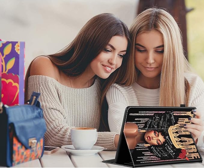 Case for Amazon Fire HD 10 Tablet (9th/7th/5th Generation2019/2017/2015 Release) Multi-Angle Smart Stand Cover Auto Sleep/WakeAfrican American Black Afro Women Girl Inspirational Quotes
