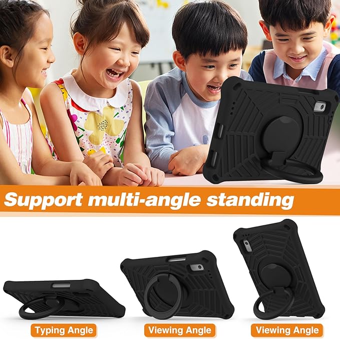 Compatible with Lenovo Tab M9 9.0 inch (TB-310FU) 2023 Case Tablet for Kids Light Weight EVA Rugged Shockproof Full Cover 360 Rotating Handle Stand Case (Black)