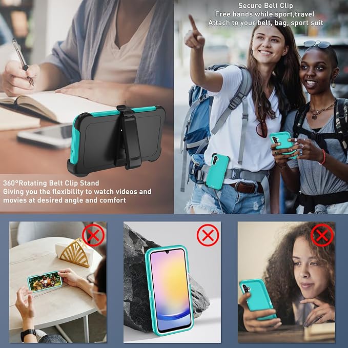 with Belt Clip-Teal/White