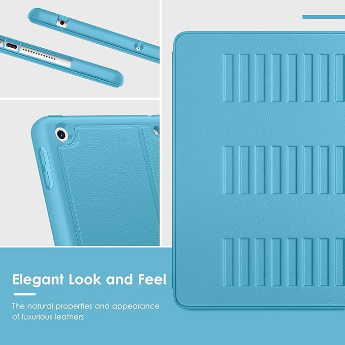 VIKESI Case for iPad 9th / 8th / 7th Generation 10.2 inch (2021/2020/2019 Released)Multiple Angles Magnetic Stand CoverShockproof BackPencil Holderand Auto Sleep/WakeSky Blue