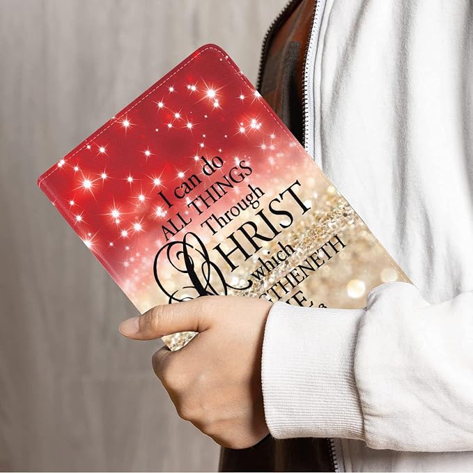 Red Glitter Quote Bible Verse Phil 4:13