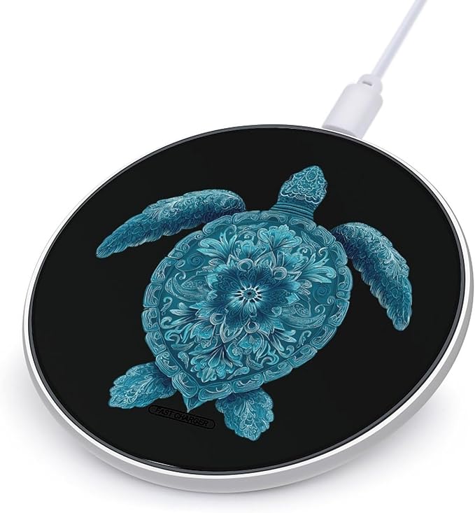Turtles Hawaiian Mandala Phone Charger Magnetic Charging Pad Anti-Slip with USB Cable