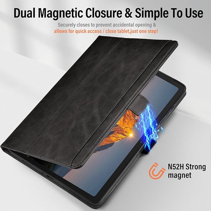 Case for Samsung Galaxy Tab A11+/A11 Plus/A9+ Plus 5G Tablet 11 Inch 2026/2023 (SM-X230/X236/X238/X210/X216/X218u) with PocketMagnetic ClosureMulti Angle CoverAuto Sleep/WakeBlack