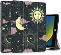 Mektron Designed Printed iPad 10.2 Case 9th Gen (2021)/ 8th Gen (2020)/ 7th Gen (2019) with Pencil Holder Slim Stand Protective Case with Soft TPU Back for iPad 10.2 Inch Sweet Night