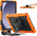 Timecity Case for Samsung Galaxy Tab A9 Plus 11 inch 2024: Sturdy Rugged with Screen Protector Kickstand Hand/Shoulder Strap Kids Case for Galaxy Tab A9 Plus/ A9+(SM-X210/X216/X218) - Orange