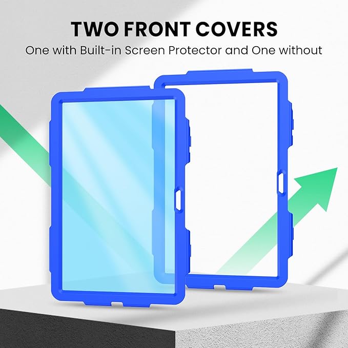 SEYMAC Case for Lenovo Tab M11/K11 11 Inch Heavy Duty Shockproof Protective Case with Screen Protector 360° Rotating Stand Hand/Shoulder Strap and Pen Holder Blue